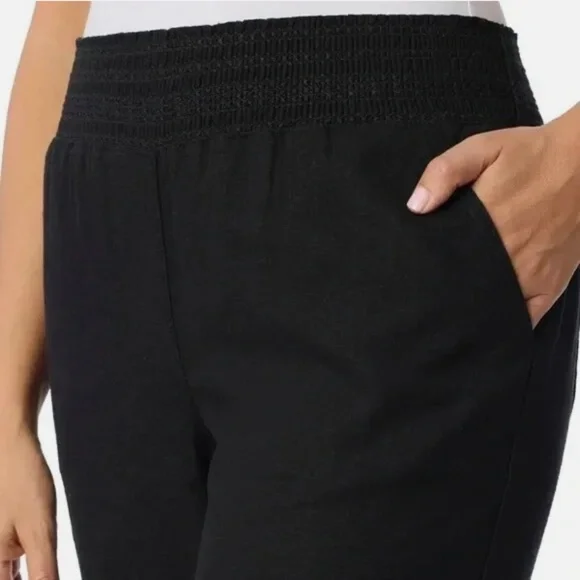 Briggs Ladies' Linen Blend Pant | Black | with Pockets NWT Quick Ship - Picture 3 of 7